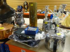 EPNS TWO HANDLED GALLERY TRAY, candelabra and other teaware ETC