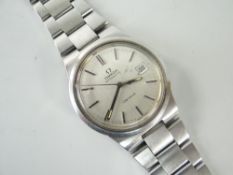 GENT'S OMEGA AUTOMATIC STAINLESS STEEL WRISTWATCH with date aperture, stainless steel stainless
