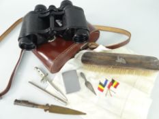 ASSORTED MILITARY / FIELD ITEMS to include pair of Carl Zeiss 8x30 Deltrintem binoculars in a