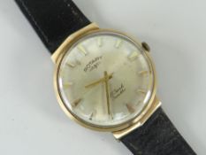 9CT YELLOW GOLD GENTS ROTARY WRISTWATCH, the face marked '17 Jewels Incabloc' in Charles Fish Ltd