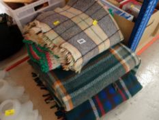 ASSORTED TARTAN PATTERNED WOOLEN BLANKETS