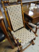 AMERICAN SPRING ROCKING CHAIR with upholstered seat and back