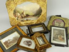 ASSORTED PICTURE FRAMES & GRAND TOUR WATERCOLOUR removed from a country house