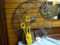 LARGE CIRCULAR CLOCK CHAPTER with hands movement and enameled dial (for assembly), 79cms diameter