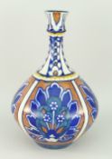 FREDERICK RHEAD BOTTLE VASE marked to the base Bagdad, Bursley Ware, 30cms high