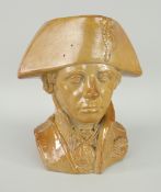 19TH CENTURY DOULTON & WATTS STONEWARE LAMBETH POTTERY LONDON CHARACTER JUG OF NELSON with rope