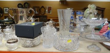 GOOD QUALITY GLASSWARE including vases, bowls ETC, together with a boxed Waterford 'Millennium