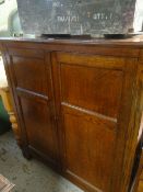 VINTAGE TWO DOOR OAK CUPBOARD