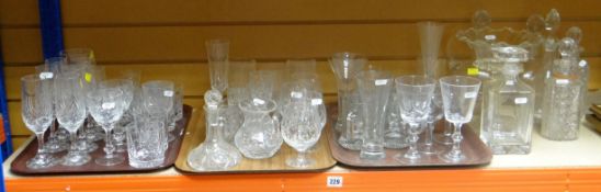ASSORTED GLASSWARE including drinking glasses, decanters, jugs ETC