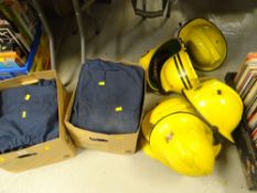 ASSORTED FIRE SERVICE HELMETS & CLOTHING