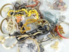 ASSORTED COSTUME & DRESS JEWELLERY to include assorted beads, bangles, earrings ETC