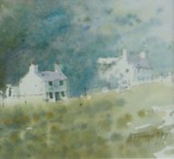 ANDREW DOUGLAS FORBES watercolour - two cottages on a hillside, signed and dated 1997, 12.5 x 13.