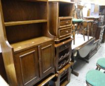 LARGE ASSORTMENT OF WOOD FURNITURE to include gate-leg table and chairs, bookcase with cupboard