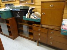 ASSORTED MID-CENTURY BEDROOM FURNITURE & BOOKCASES
