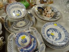 ASSORTED BLUE & WHITE CHINA including mainly Old Chelsea patterned by Furnivals including