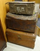 TWO METAL TRUNKS together with a mental ammunition box