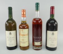 FOUR BOTTLES OF ASSORTED SPIRITS & WINES including Kentucky Whisky, ETC