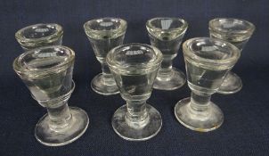 SEVEN 19TH CENTURY GLASS ICE CREAM LICKS, 9cms high