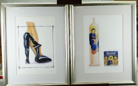 JULIAN MURPHY limited edition (181& 184/350) two colour prints - modern sexual themed images,