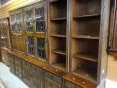 SUITE OF PRIORY OLD CHARM LINEN-FOLD LOUNGE FURNITURE