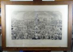 GEORGE CRUIKSHANK engraving - satirical illustration of the Victorian social underbelly, entitled '