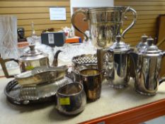 LARGE EPNS CHARDONNAY BOURGOGNE TWIN HANDLED WINE BUCKET, large coaster, teaware ETC