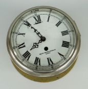 BRASS ENCASED 'SMITHS ENGLISH CLOCKS LIMITED' LONDON SHIP CLOCK having white enamel dial, bearing