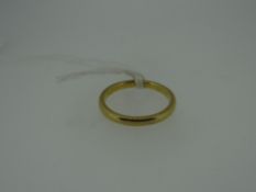 YELLOW METAL WEDDING BAND (tested as high carat approximately 22ct gold), 3.8 grams.
