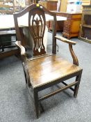 WELSH OAK CAMEL BACK CARVER CHAIR