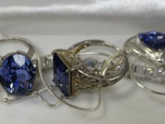 SELECTION OF SILVER SET JEWELLERY to include rings, bangles ETC