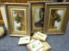 FOUR GILT FRAMED EARLY 20TH CENTURY OILS ON CANVAS, one signed 'Joseph' of country scenes,