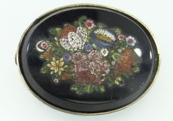 MICRO MOSAIC FLORAL SPRAY BAR BROOCH