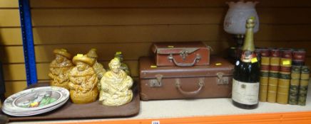 ASSORTED ITEMS to include vintage 00-Gauge railway items in two cases, Sadler ceramic food canister