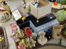 ASSORTED CHINA to include boxed Wedgewood collectors plates, Royal Doulton figure 'Monica',