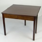 ANTIQUE MAHOGANY FOLD-OVER CARD TABLE, 91cms wide