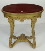 GOOD 19TH CENTURY CARVED GILT WOOD OVAL TABLE BASE in ornate Rococo style with coronet stretcher and