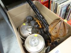 WOODEN AFRICAN CARVINGS & EPNS ETC