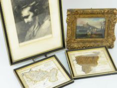 CONTINENTAL SCHOOL 19TH CENTURY oil on board - figures in a landscape, 9 x 12cms, together with