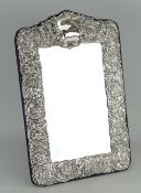 QUEEN ELIZABETH II BRITANNIA STANDARD SILVER FRAMED TABLE-MIRROR in the high-Victorian style with