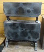 TWO TIER EBONY SUTHERLAND TEA TABLE having four drop flaps on turned barrel supports, 56cms long