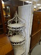 GRADUATED WHITE LOOM WHAT-NOT & SCREEN