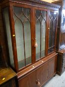 REPRODUCTION MAHOGANY EFFECT BOOKCASE CUPBOARD of small proportions