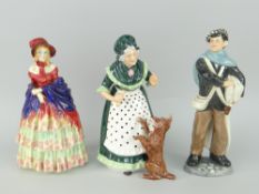THREE ROYAL DOULTON BONE CHINA FIGURES to include 'old Mother Hubbard' HN2314, 'A Victorian Lady'
