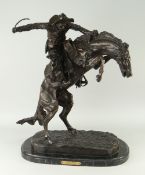 FREDERIC REMINGTON (1861-1909) iconic American later-cast bronze sculpture - rugged frontier