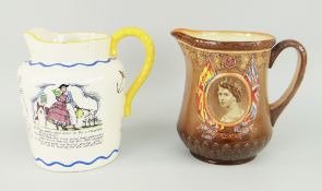 ROYAL DOULTON 'SEA SHANTY' JUG with printed verse and panels, together with Royal Doulton Queen