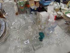 ASSORTED GLASSWARE including vases, bowls ETC