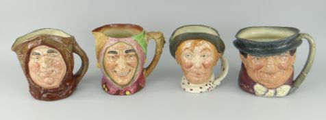 FOUR ROYAL DOULTON CHARACTER JUGS to include 'Jarge', 'Friar Tuck', 'Touch Stone' and 'Tony