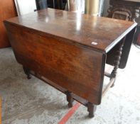 LARGE VINTAGE BARLEY TWIST GATE-LEG TABLE