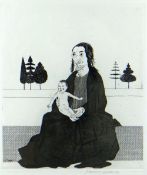 DAVID HOCKNEY etching, aquatint - entitled 'The Enchantress With The Baby Rapunzel' dated 1969, with