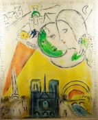 MARC CHAGALL (1887-1985) 1979 lithograph - exhibition poster for The Museum of Art Israel, printed